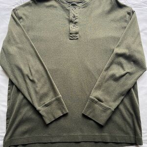 RedHead Olive Long Sleeve Henley Shirt